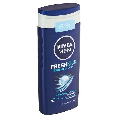 Nivea spg for men FreshKick 250ml 3in1 - Kosmetika Pro muže Péče o tělo Sprchové gely